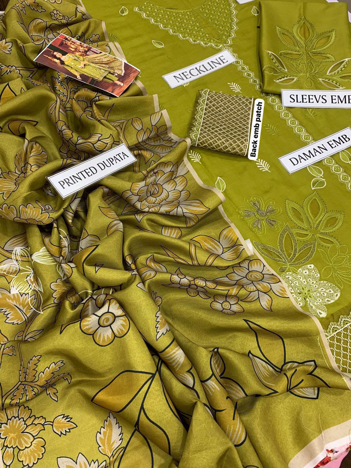 SHE EDGE Premium 3PC Embroidered Lawn Suit