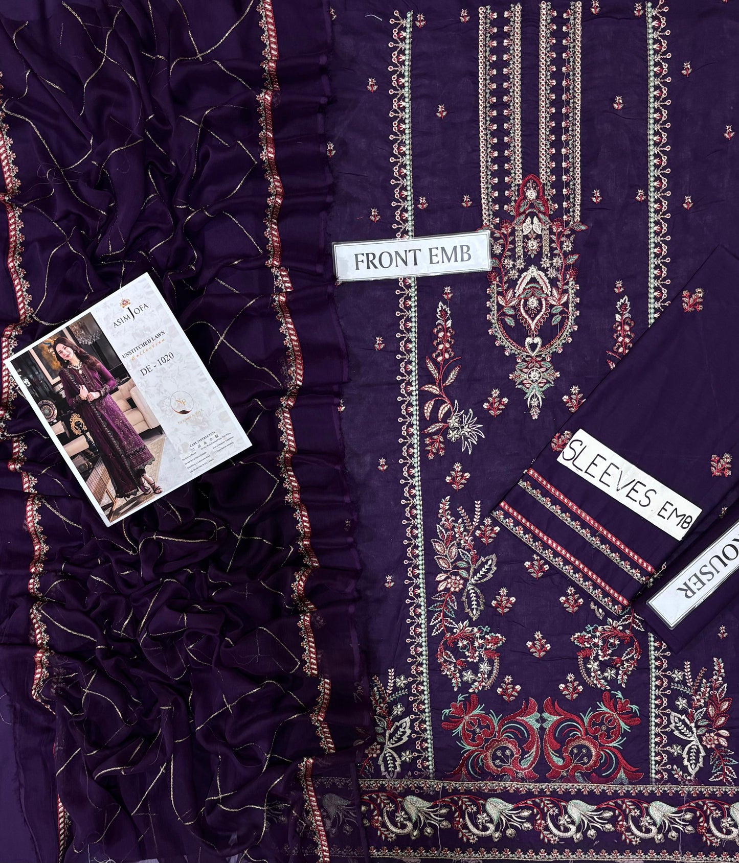 Asim Jofa Premium Embroidered 3 Piece Lawn Suit