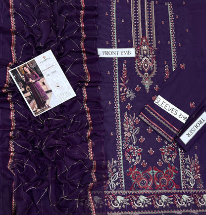 Asim Jofa Premium Embroidered 3 Piece Lawn Suit