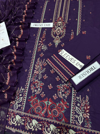 Asim Jofa Premium Embroidered 3 Piece Lawn Suit