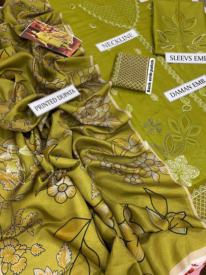 SHE EDGE Premium 3PC Embroidered Lawn Suit